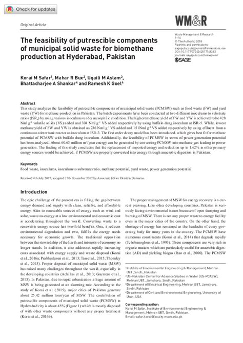 (PDF) The feasibility of putrescible components of municipal solid ...