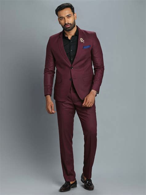 Rent Buy Maroon 2 Piece Suit Home Trial Free Delivery Candidmen