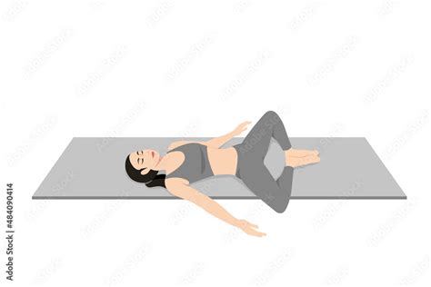 Vecteur Stock Reclining Bound Angle Pose Reclining Cobbler Pose