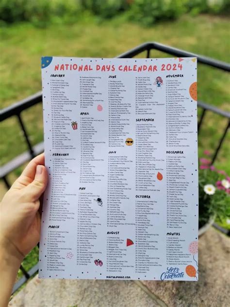 National Days Calendar 2024 Digital Hygge