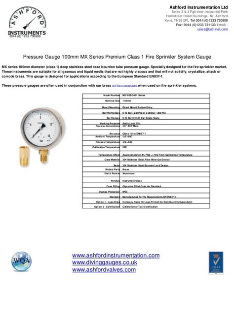 Ashford Instrumentation Product Offering Pdf