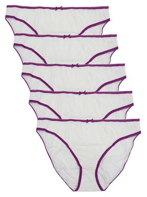 Marks And Spencer M 5 MAUVE 5 Pack Pure Cotton Bikini Knickers Plus Size 20