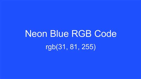 Neon Blue Color Hex And Rgb Values