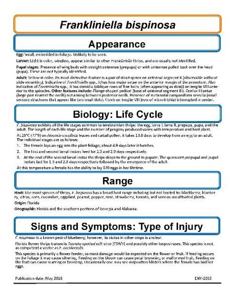ENY 2032 IN1125 Pest Identification Guide Florida Flower Thrips
