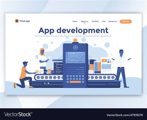 Flat Modern Design Of Wesite Template App Vector Image