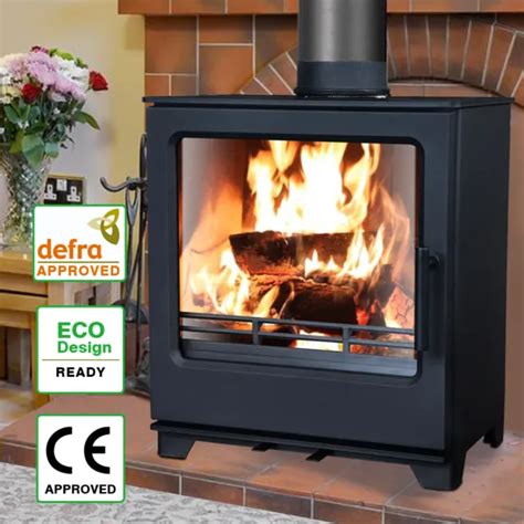 Multifuel Stove Kw Woodburning Log Wood Burner Defra Eco Design Ready