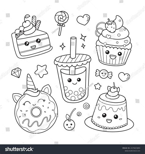 Free Coloring Page With Kawaii Food Doodle (Printable PDF), 44% OFF