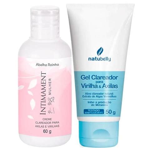 Kit Gel Clareadora De Virilha E Axila Natubelly 50g Creme Axilas