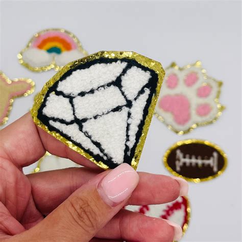 Chenille Patches Adhesive Patches Chenille Football Etsy