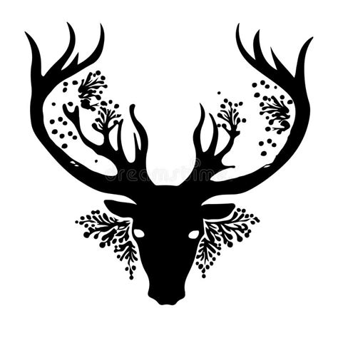 Deer Head With Antlers Vector Illustration Stock Illustration