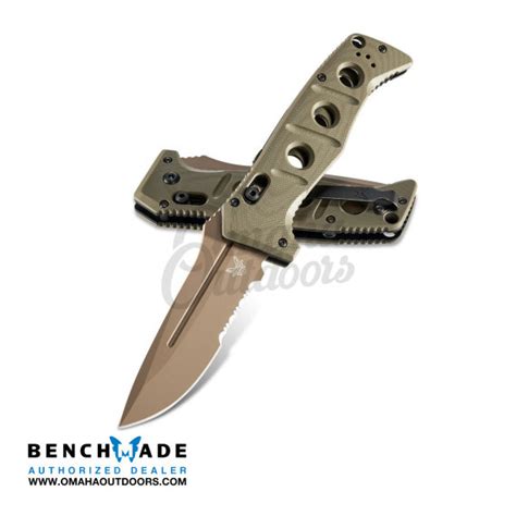 Benchmade Adamas Automatic Fde Knife Serrated Od Green Handle Omaha