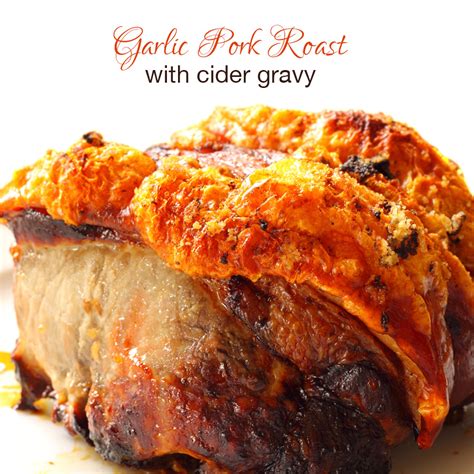 Garlic Pork Roast with Cider Gravy - Junes Farm