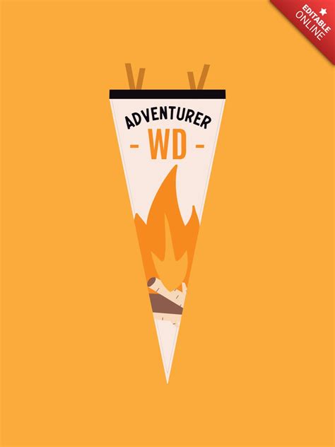 Adventurer Campfire Pennant T Shirt Template Design Free Design Template