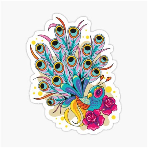 Colorful Peacock Bird Sticker For Sale By Shopforgamers Redbubble