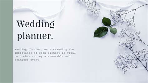 Ppt Make Your Wedding Memorable With Wedding Planner Powerpoint