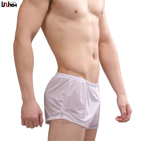 Calzoncillos bóxer de seda de hielo para hombre ropa interior Sexy