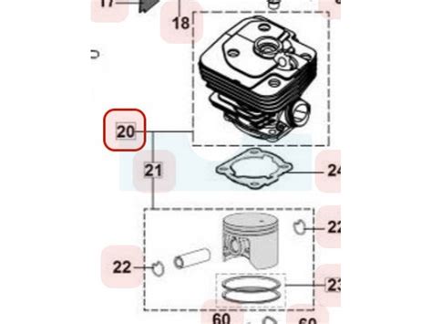 Kit cylindre piston pour tronçonneuse Maruyama M036671 MCV5100