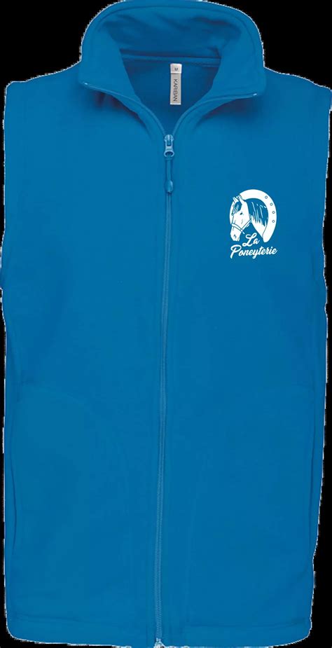 Polaire Gilet Homme Bleu Tropical La Poneyterie Mascotte Clothing