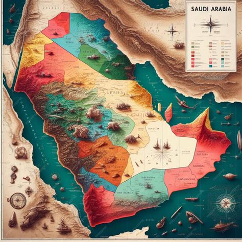 Premium Photo | Saudi arabia map discover the kingdoms geographical