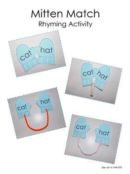 Winter Themed Rhyming Activity Mitten Match CVC And CVC E Words By