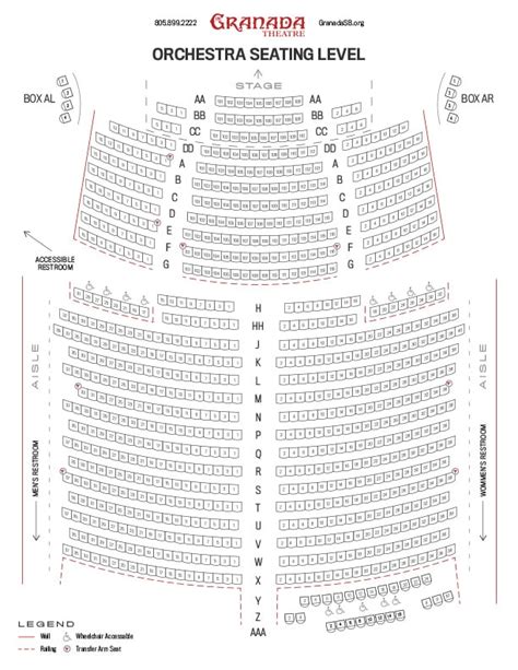 granada theater seating chart