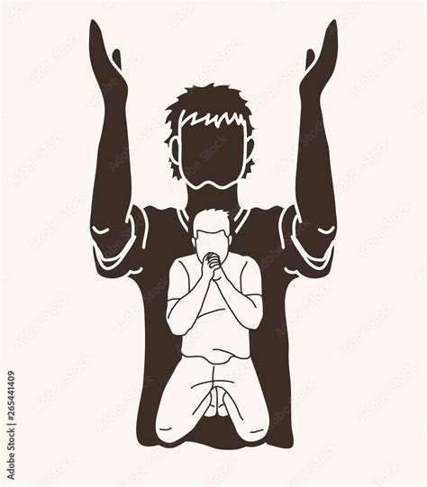 Prayer, Christian praying ,Praise God, Worship cartoon graphic vector. Stock Vector | Adobe Stock