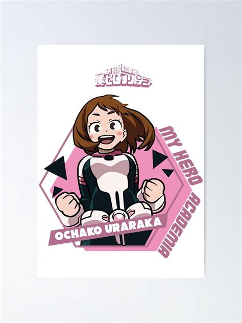 My Hero Academia Bnha Ochako Uraraka Black Poster For Sale By