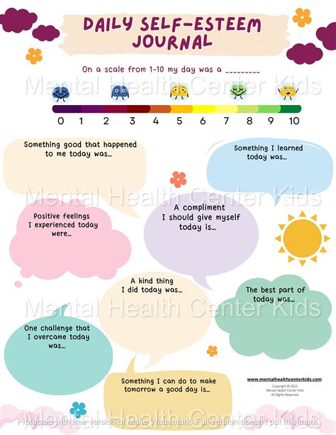 Free Self Esteem Worksheet Therapist Aid Download Free Self Esteem