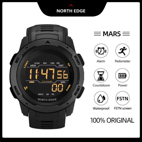 NORTH EDGE MARS Original Men S Watch Waterproof 50M Digital Outdoor