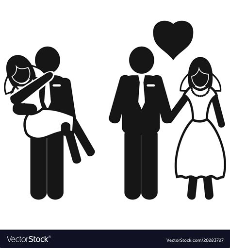 Wedding couple icons Royalty Free Vector Image