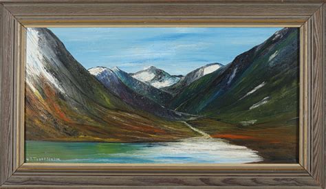 OIDENTIFIERAD KONSTNÄR Oil on canvas Stryn Fjäll Norge signed HJ