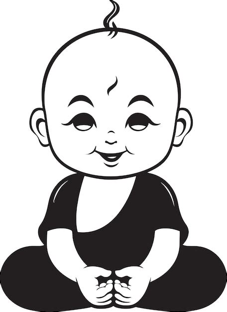 Buda Babe Vector Black Silhouette Zen Nursery Buddha Kid Icon Design Desenho De Cones De Buda