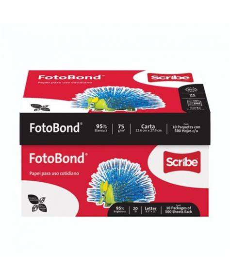 Caja De Hojas De Maquina Tama O Carta C Marca Scribe Fotobond