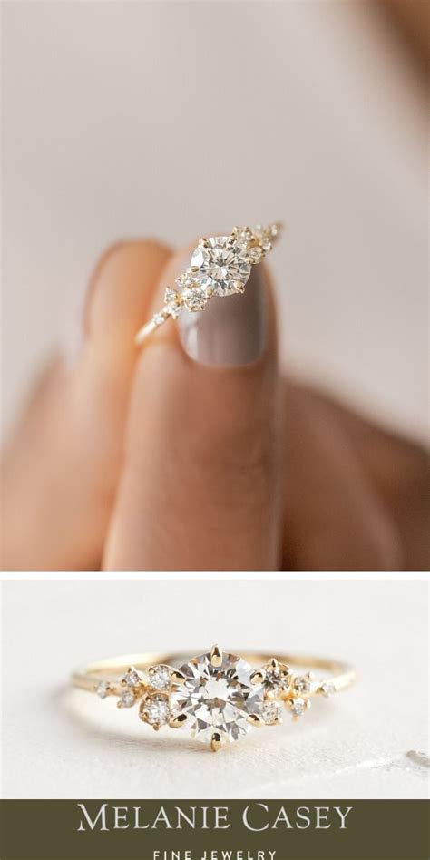 Snowdrift Ring Round Cut Diamond Handcrafted Engagement Ring