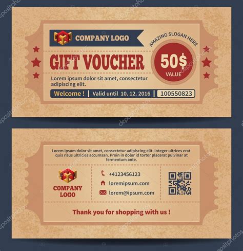 Retro Gift Voucher Template Stock Vector Image By Pazhyna