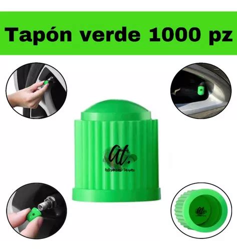 Tapones Verdes Plástico Para Válvula Auto Moto Cuatri 1000pz Meses