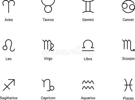 Zodiac Signs Black Icons Set Vector. Isolated Astrology Signs Horoscope ...