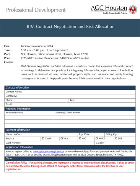 Fillable Online Chapters Agc BIM Contract Negotiation And Risk