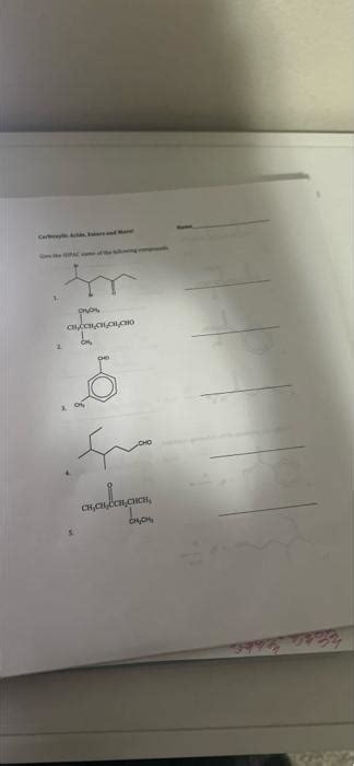 Solved Carboxylic Acids Esters And More Give The Iupac Chegg