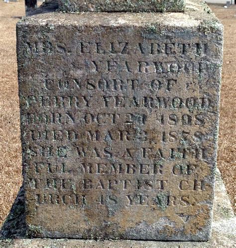 Elizabeth Smith Yearwood 1808 1878 Find A Grave Memorial