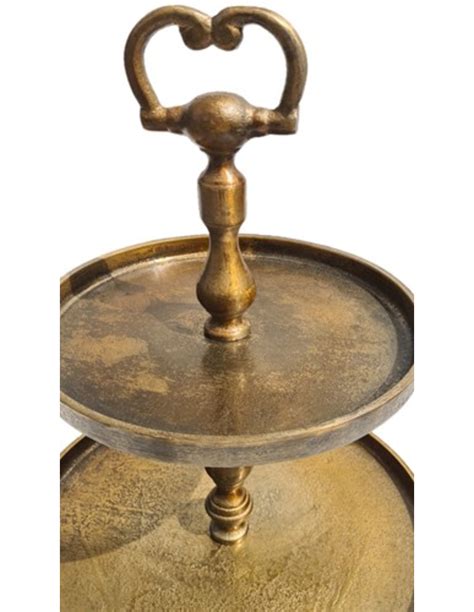 3 Laags Etagere Rond Goud Machu Pichu Deco4yourhome HomeDeco Nl