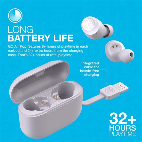 JLab Go Air Pop True Wireless Bluetooth Earbuds With Charging Case Lilac