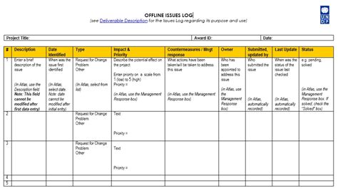 13 Free Sample Issue Log Templates Printable Samples