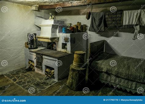 Old-fashioned Traditional Interior of an Old Village House in the ...