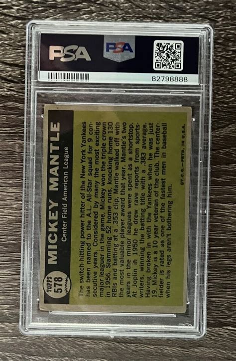 Topps Mickey Mantle All Star Well Centered Psa Ebay