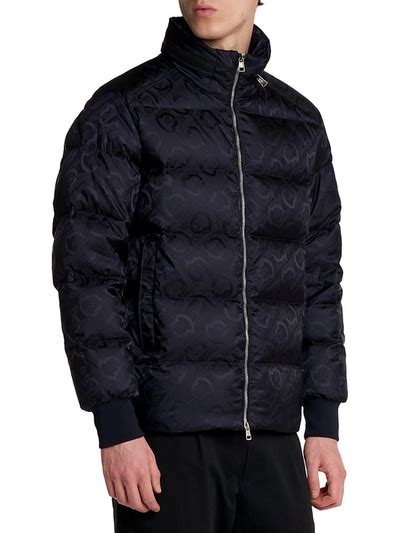 Moncler Lenormand Logo Jacquard Puffer Jacket In Navy Modesens