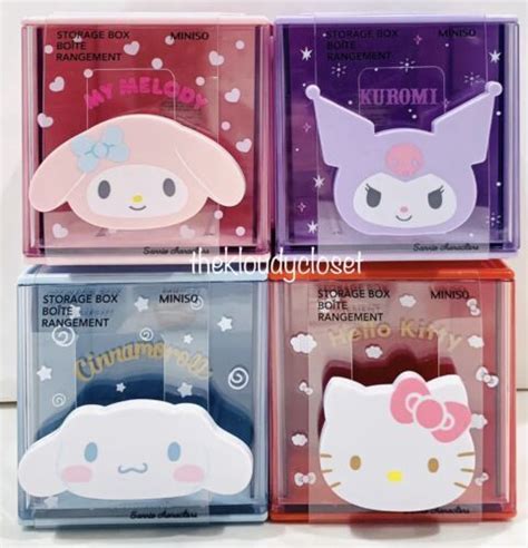 Sanrio X Miniso Cinnamoroll Kuromi Hello Kitty My Melody Storage Box