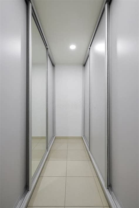 Sliding Wardrobe with a Mirror Indoors Stock Photo - Image of room, architects: 255316850