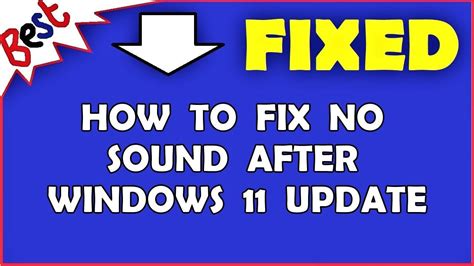 How To Fix No Sound After Windows Update Youtube