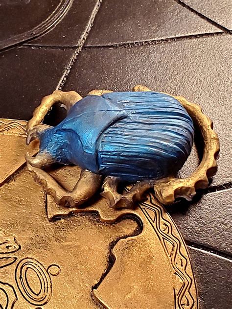 1999 The Mummy scarab prop | Egyptian Scarab| Blue Gold Scarab ...